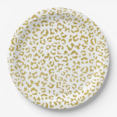 Gold Leopard, Gold Glitter, luipaard afdrukken Papieren Bordje (Voorkant)