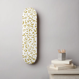 Gold Leopard, Gold Glitter, luipaard afdrukken Persoonlijk Skateboard