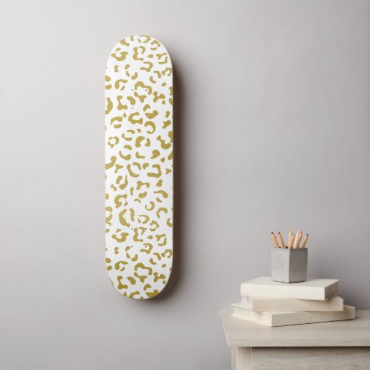 Gold Leopard, Gold Glitter, luipaard afdrukken Persoonlijk Skateboard (Muurkunst)