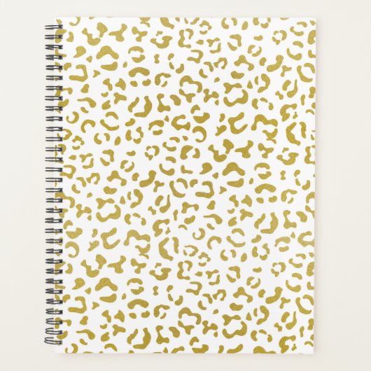 Gold Leopard, Gold Glitter, luipaard afdrukken Planner (Voorkant)