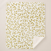 Gold Leopard, Gold Glitter, luipaard afdrukken Sherpa Deken (Voorkant)
