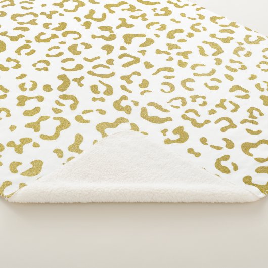 Gold Leopard, Gold Glitter, luipaard afdrukken Sherpa Deken (3/4)