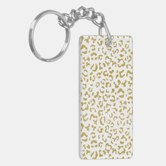 Gold Leopard, Gold Glitter, luipaard afdrukken Sleutelhanger (Voorkant Links)