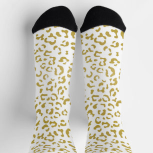 Gold Leopard, Gold Glitter, luipaard afdrukken Sokken