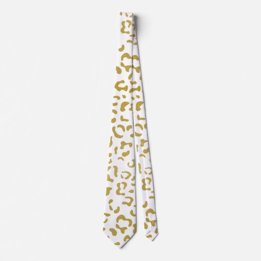 Gold Leopard, Gold Glitter, luipaard afdrukken Stropdas (Voorkant)