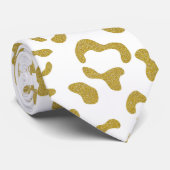 Gold Leopard, Gold Glitter, luipaard afdrukken Stropdas (Opgerold)