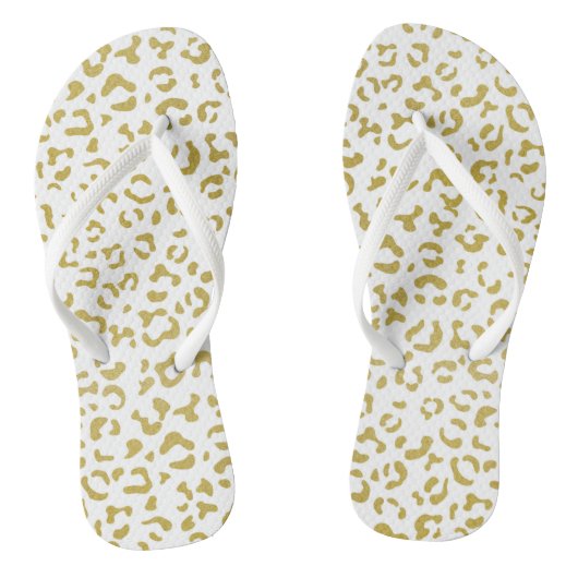 Gold Leopard, Gold Glitter, luipaard afdrukken Teenslippers (Voetbed)