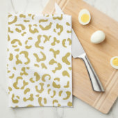 Gold Leopard, Gold Glitter, luipaard afdrukken Theedoek (Quarter Fold)