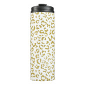 Gold Leopard, Gold Glitter, luipaard afdrukken Thermosbeker (Voorkant)