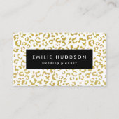 Gold Leopard, Gold Glitter, luipaard afdrukken Visitekaartje (Voorkant)
