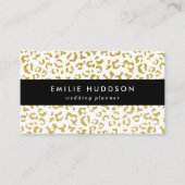 Gold Leopard, Gold Glitter, luipaard afdrukken Visitekaartje (Voorkant)