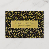 Gold Leopard, Gold Glitter, luipaard afdrukken Visitekaartje (Voorkant)