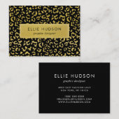 Gold Leopard, Gold Glitter, luipaard afdrukken Visitekaartje (Voorkant / Achterkant)