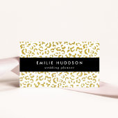 Gold Leopard, Gold Glitter, luipaard afdrukken Visitekaartje