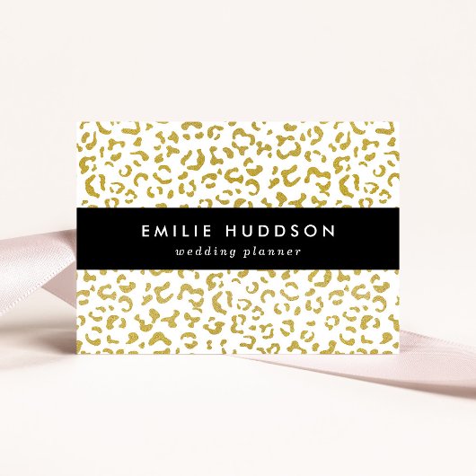 Gold Leopard, Gold Glitter, luipaard afdrukken Visitekaartje