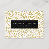 Gold Leopard, Gold Glitter, luipaard afdrukken Visitekaartje (Voorkant)