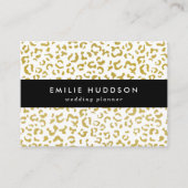 Gold Leopard, Gold Glitter, luipaard afdrukken Visitekaartje (Voorkant)