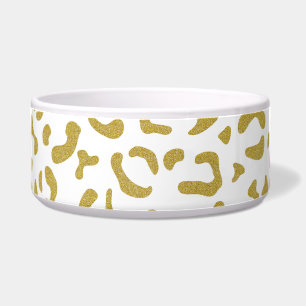 Gold Leopard, Gold Glitter, luipaard afdrukken Voerbakje