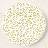 Gold Leopard, Gold Glitter, luipaard afdrukken Zandsteen Onderzetter (Voorkant)