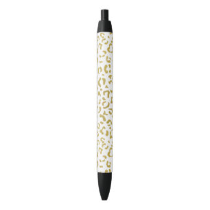 Gold Leopard, Gold Glitter, luipaard afdrukken Zwarte Inkt Pen