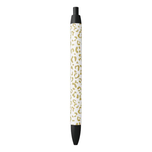 Gold Leopard, Gold Glitter, luipaard afdrukken Zwarte Inkt Pen (Voorkant Verticaal)