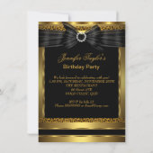 Gold Leopard High Hiel Shoe Black Birthday Kaart (Achterkant)