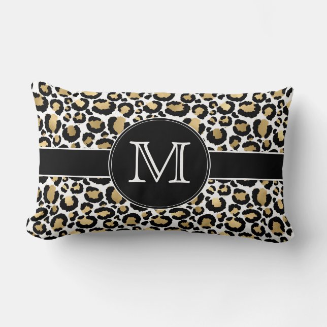 Gold Leopard Lumbar Pillow Kussen (Voorkant)