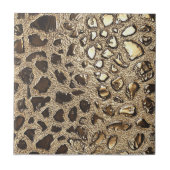 Gold Leopard Metallic Animal Spots Tegeltje (Voorkant)