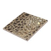 Gold Leopard Metallic Animal Spots Tegeltje (Zijkant)