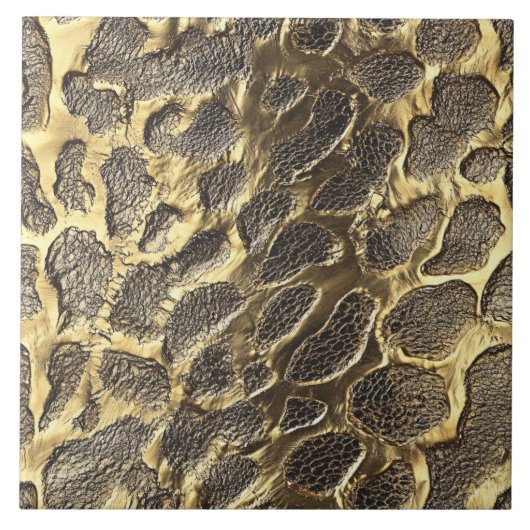 Gold Leopard Metallic Animal Spots Tegeltje (Voorkant)