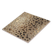 Gold Leopard Metallic Animal Spots Tegeltje (Zijkant)