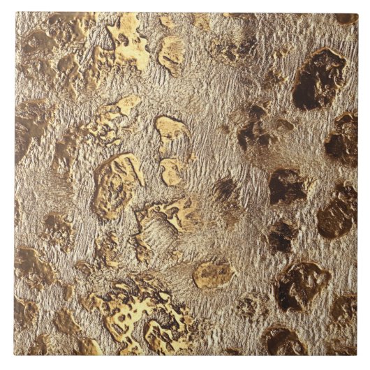 Gold Leopard Metallic Animal Spots Tegeltje (Voorkant)