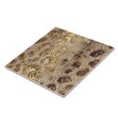 Gold Leopard Metallic Animal Spots Tegeltje (Zijkant)