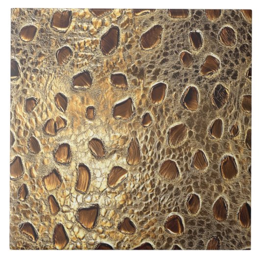 Gold Leopard Metallic Animal Spots Tegeltje (Voorkant)