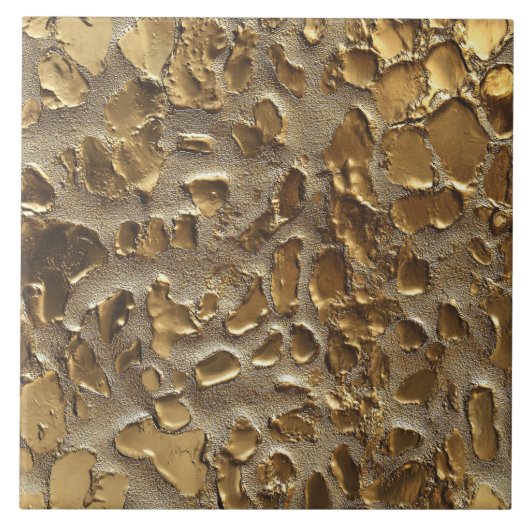 Gold Leopard Metallic Animal Spots Tegeltje (Voorkant)