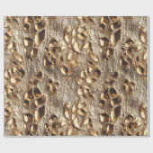 Gold Leopard Metallic Spots Cadeaupapier (Vlak)