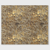 Gold Leopard Metallic Spots Cadeaupapier (Vlak)