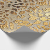 Gold Leopard Metallic Spots Cadeaupapier (Hoek)