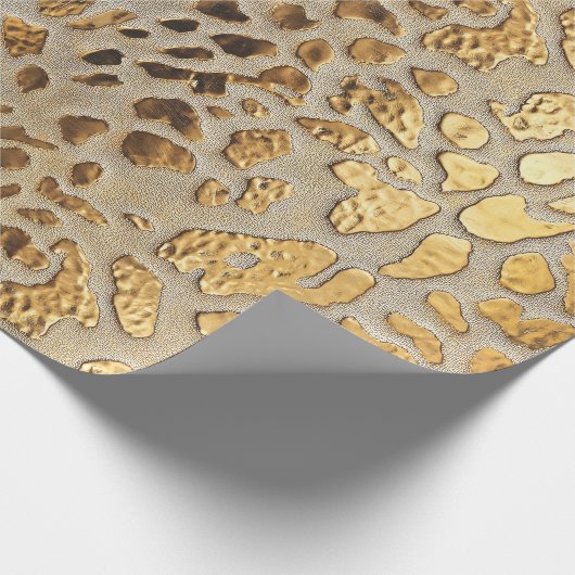 Gold Leopard Metallic Spots Cadeaupapier (Hoek)
