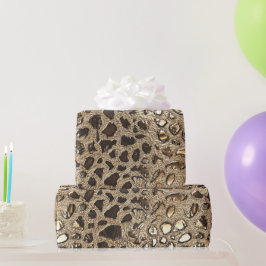 Gold Leopard Metallic Spots Cadeaupapier