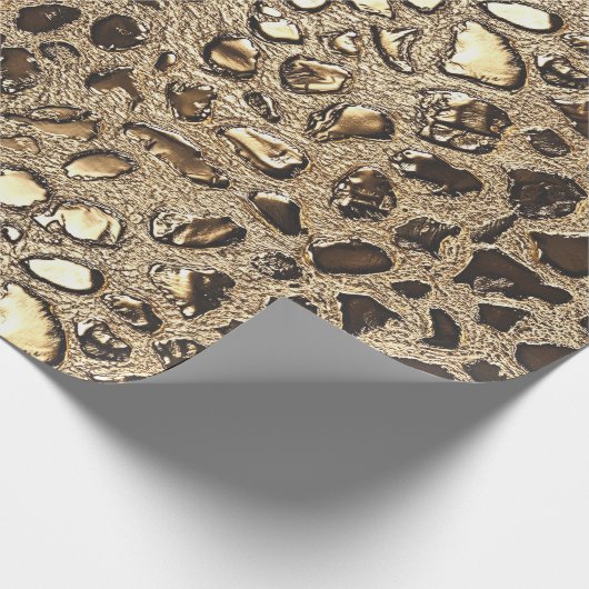 Gold Leopard Metallic Spots Cadeaupapier (Hoek)