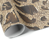Gold Leopard Metallic Spots Cadeaupapier (Rol Hoek)
