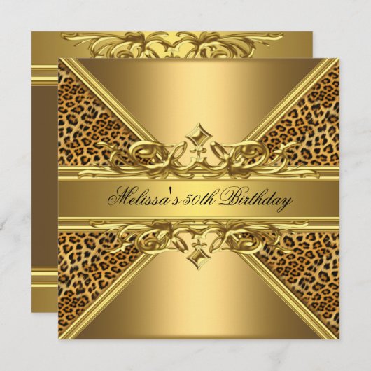 Gold Leopard op de gouden 50ste verjaardag van de  Kaart (Voorkant / Achterkant)