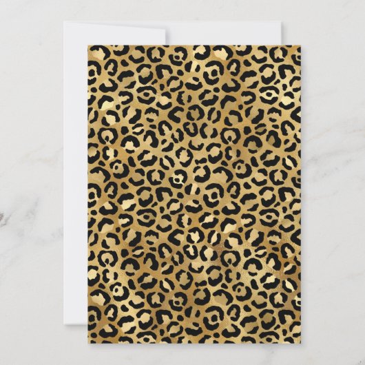 Gold Leopard Painted Black 50th Birthday Kaart (Achterkant)