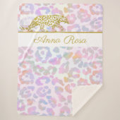 *~* Gold leopard pasta Tie Dye Spots Sherpa Deken (Voorkant)