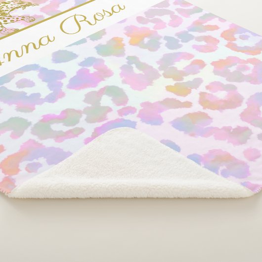 *~* Gold leopard pasta Tie Dye Spots Sherpa Deken (3/4)