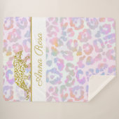 *~* Gold leopard pasta Tie Dye Spots Sherpa Deken (Voorkant (horizontaal))