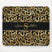 Gold leopard print aangepast muismat (Voorkant)