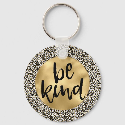 Gold Leopard Print Be-like Inspirerend quote Sleutelhanger (Voorkant)