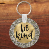 Gold Leopard Print Be-like Inspirerend quote Sleutelhanger (Voorkant)